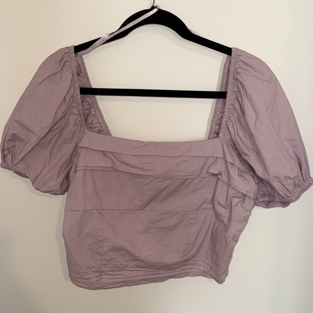 Lavender Puff Sleeve Women's Top